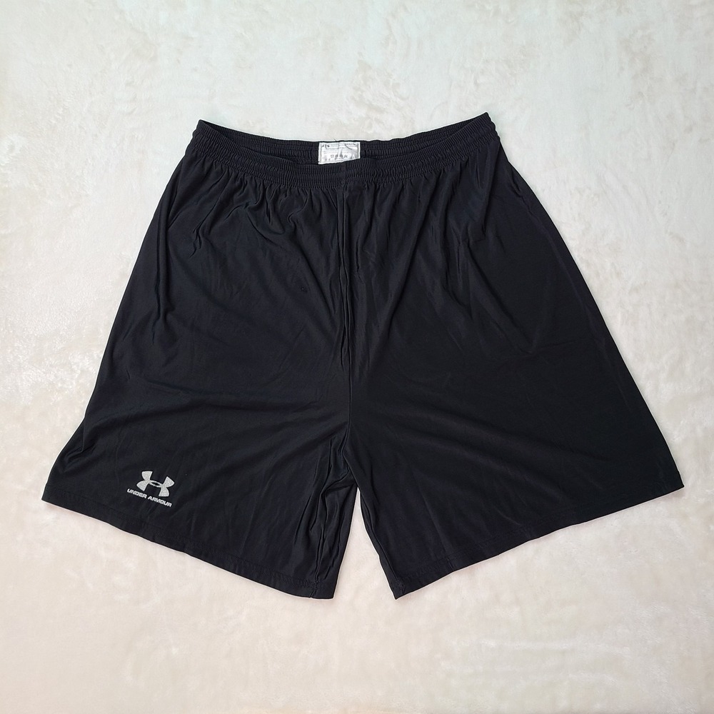 VTG Under Armour Dazzle Shiny Shorts LG USA Black Baggy Basketball Mens Y2K 90s